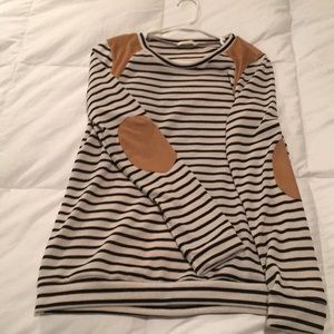 Medium Striped Tunic with Mustard Elbow Patches